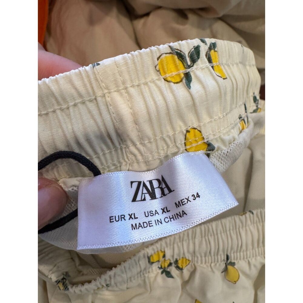 Zara Man Lemons Print Swim Trunks / Briefs NWOT Men’s XL - Picture 2 of 6
